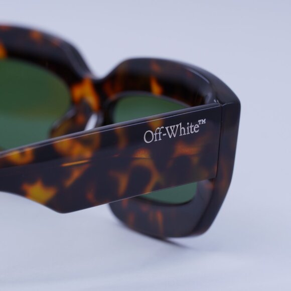?️New Off-White OERI138 CHARLOTTE 6055 Sunglasses - Havana Frame, Green Lenses main image 8